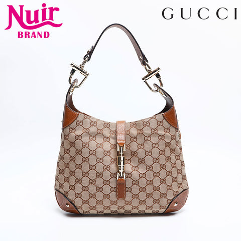 GUCCI New Jackie GG Canvas Shoulder Bag Brown WS14799