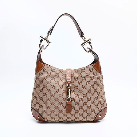 GUCCI New Jackie GG Canvas Shoulder Bag Brown WS14799
