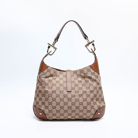 GUCCI New Jackie GG Canvas Shoulder Bag Brown WS14799
