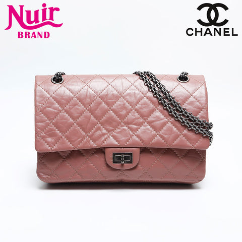CHANEL 24th series 2.55 27 Matelasse double flap Shoulder Bag pink WS14810