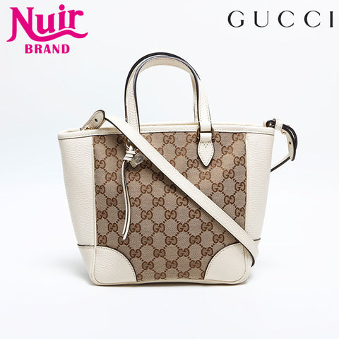 グッチ GUCCI レザー×GGキャンバス 2way ショルダーバッグ ホワイト WS14814