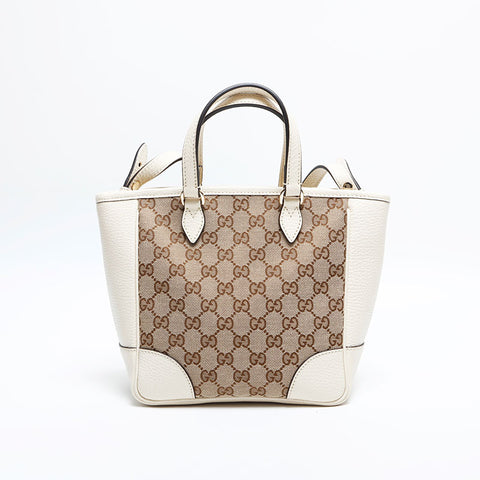 グッチ GUCCI レザー×GGキャンバス 2way ショルダーバッグ ホワイト WS14814