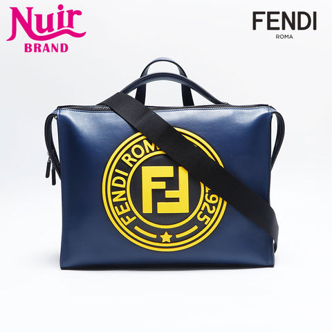 FENDI Louis FF Stamp 2way Shoulder Bag Navy WS14817