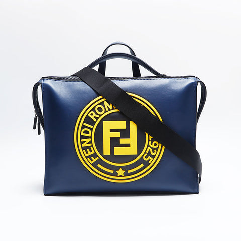 FENDI Louis FF Stamp 2way Shoulder Bag Navy WS14817