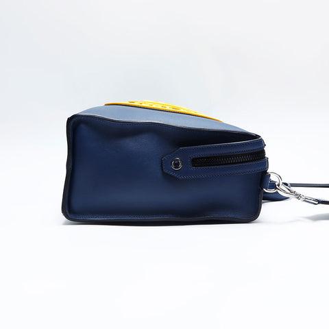 極美品 フェンディ FENDI ルイ FFスタンプ 2way ショルダーバッグ ネイビー WS14817