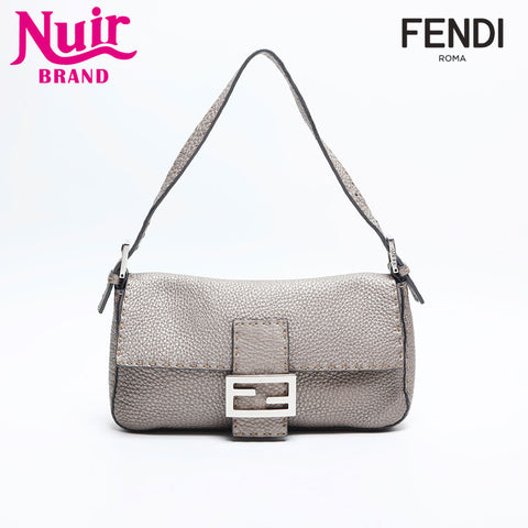 FENDI Mamma Bucket Selleria Leather Shoulder Bag gold WS14819