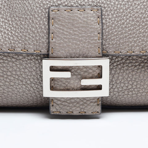 FENDI Mamma Bucket Selleria Leather Shoulder Bag gold WS14819