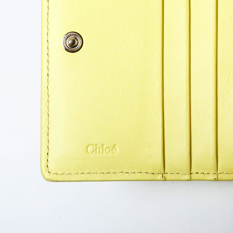 Chloe Chloe Sense Logo Bi-fold Double Hook Bifold Wallet yellow WS14822