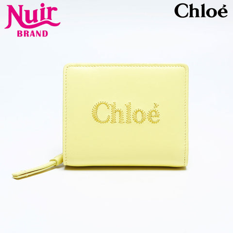 Chloe Chloe Sense Logo Bi-fold Double Hook Bifold Wallet yellow WS14822