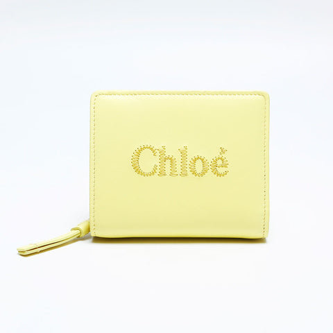 Chloe Chloe Sense Logo Bi-fold Double Hook Bifold Wallet yellow WS14822