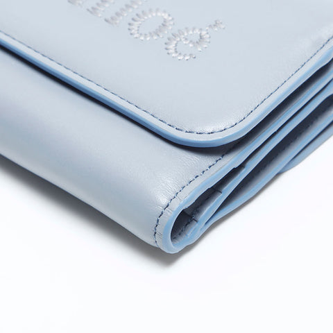 極美品 クロエ Chloe クロエ センス ロゴ 3つ折りダブルホック 三つ折り財布 ブルー WS14823