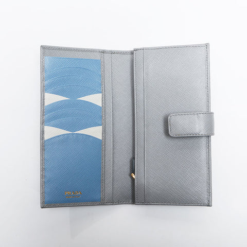 Prada Saffiano长钱包灰色WS14824