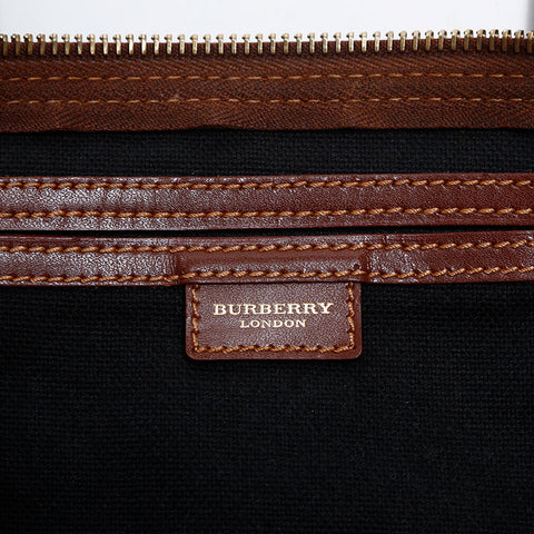 バーバリー BURBERRY ノバチェック PVC ボストンバッグ ベージュ WS14827