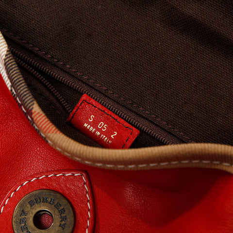 BURBERRY Nova Check Shoulder Bag Red WS14829