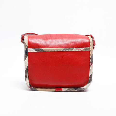 極美品 バーバリー BURBERRY ノバチェック ショルダーバッグ レッド WS14829