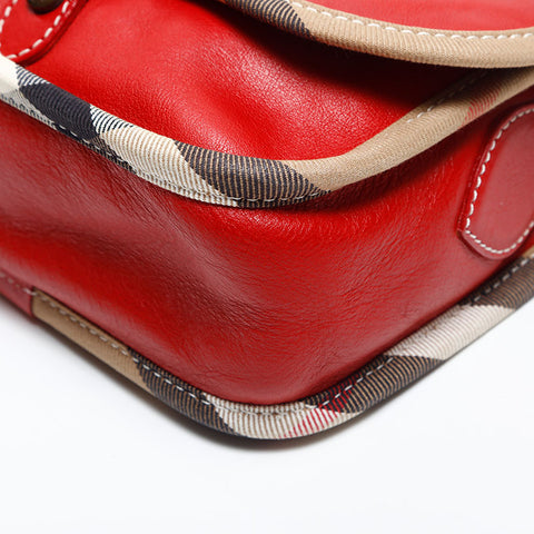 BURBERRY Nova Check Shoulder Bag Red WS14829