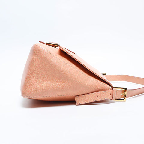 極美品 フェンディ FENDI マンマバケット レザー ショルダーバッグ ピンク WS14830