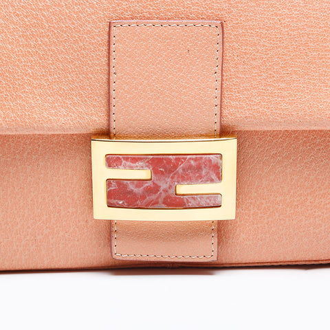 極美品 フェンディ FENDI マンマバケット レザー ショルダーバッグ ピンク WS14830