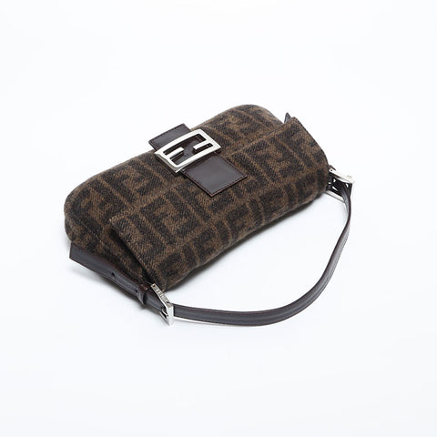 FENDI Zucca mamma bucket Shoulder Bag Brown WS14831