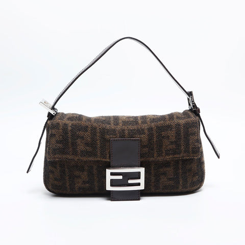 FENDI Zucca mamma bucket Shoulder Bag Brown WS14831