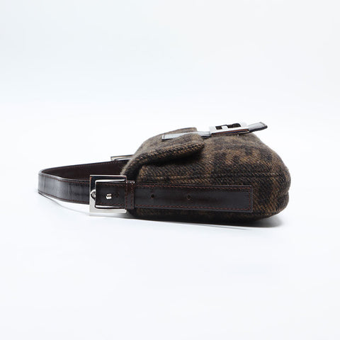 極美品 フェンディ FENDI ズッカ マンマバケット ショルダーバッグ ブラウン WS14831