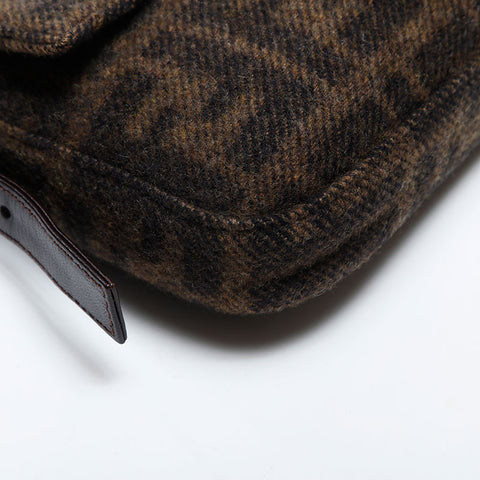 極美品 フェンディ FENDI ズッカ マンマバケット ショルダーバッグ ブラウン WS14831