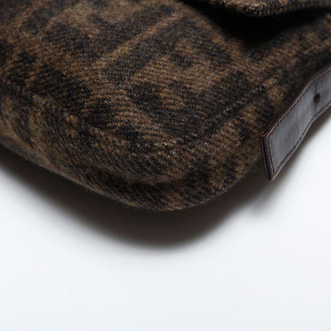 極美品 フェンディ FENDI ズッカ マンマバケット ショルダーバッグ ブラウン WS14831