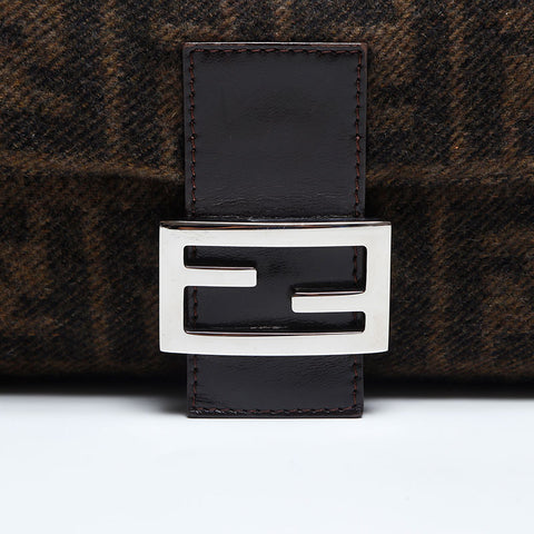 FENDI Zucca mamma bucket Shoulder Bag Brown WS14831