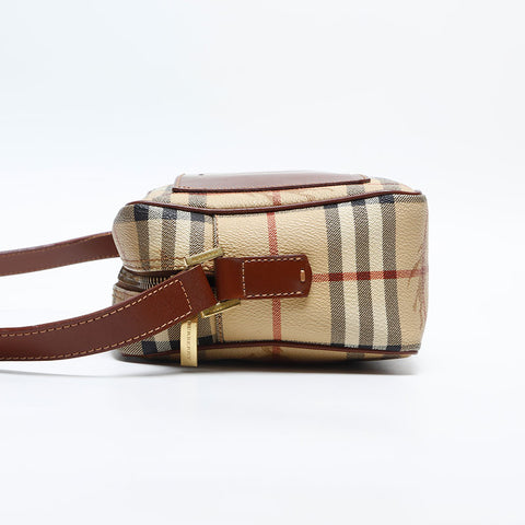 BURBERRY Novacheck PVC Shoulder Bag Brown WS14833