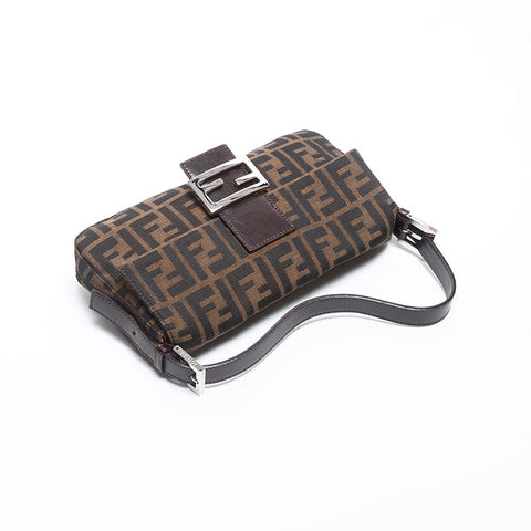 FENDI Zucca mamma bucket Shoulder Bag Brown WS14834