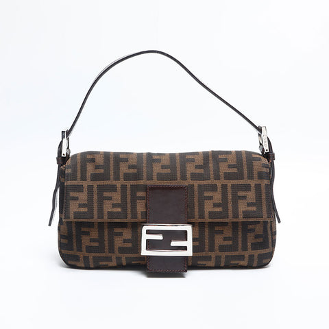 FENDI Zucca mamma bucket Shoulder Bag Brown WS14834