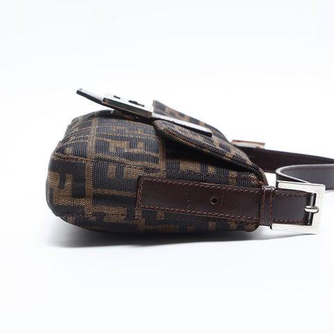 FENDI Zucca mamma bucket Shoulder Bag Brown WS14834