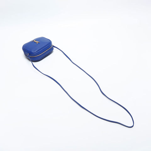YVES SAINT LAURENT Blogger Fringe Shoulder Bag blue WS14837