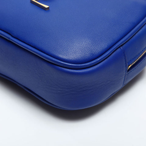 YVES SAINT LAURENT Blogger Fringe Shoulder Bag blue WS14837
