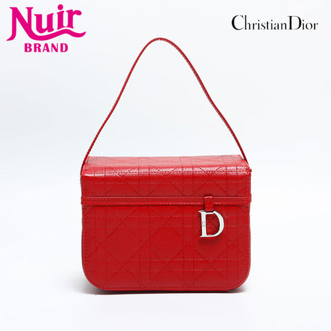 クリスチャンディオール Christian Dior カナージュ バニティ ハンドバッグ レッド WS14838