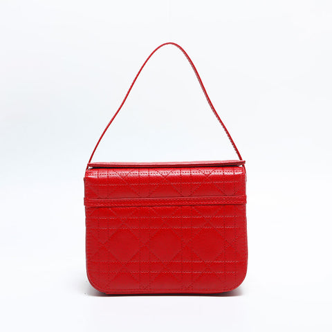 クリスチャンディオール Christian Dior カナージュ バニティ ハンドバッグ レッド WS14838