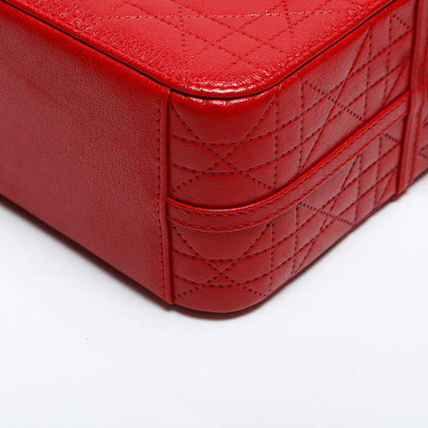クリスチャンディオール Christian Dior カナージュ バニティ ハンドバッグ レッド WS14838