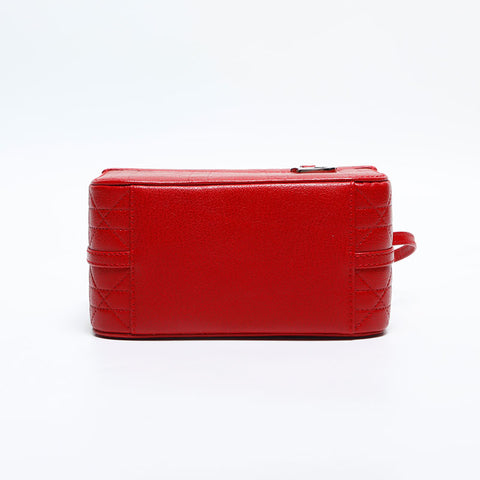 クリスチャンディオール Christian Dior カナージュ バニティ ハンドバッグ レッド WS14838