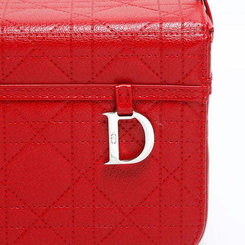 クリスチャンディオール Christian Dior カナージュ バニティ ハンドバッグ レッド WS14838