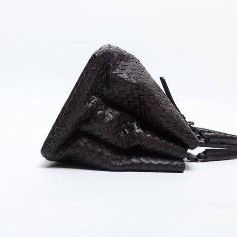 極美品 ボッテガヴェネタ BOTTEGAVENETA イントレチャート ローマ ミディアム ハンドバッグ ブラウン WS14852