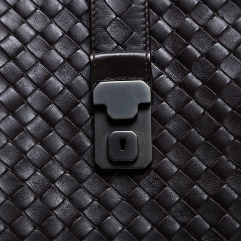 極美品 ボッテガヴェネタ BOTTEGAVENETA イントレチャート ローマ ミディアム ハンドバッグ ブラウン WS14852