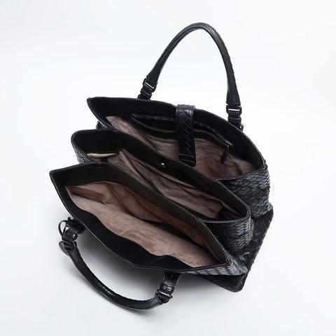 BOTTEGAVENETA INTRECCIATO Rome Medium Handbag black WS14853