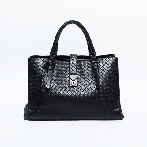 BOTTEGAVENETA INTRECCIATO Rome Medium Handbag black WS14853