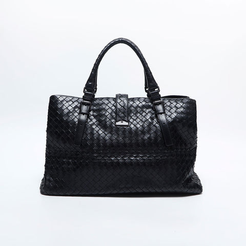 BOTTEGAVENETA INTRECCIATO Rome Medium Handbag black WS14853