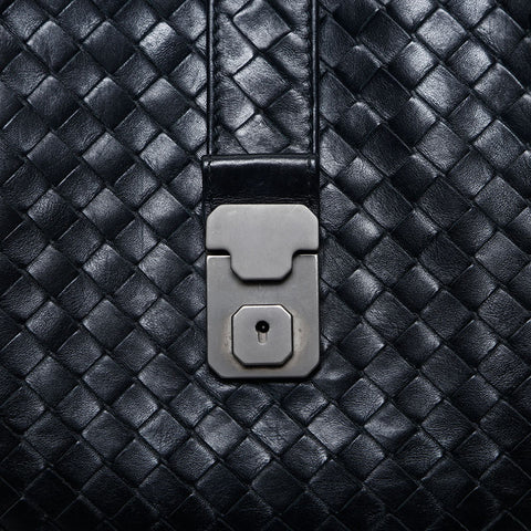 BOTTEGAVENETA INTRECCIATO Rome Medium Handbag black WS14853