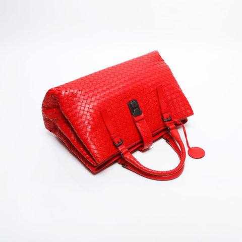 BOTTEGAVENETA INTRECCIATO Rome Medium Handbag Red WS14854