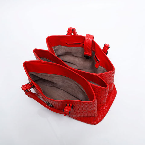 BOTTEGAVENETA INTRECCIATO Rome Medium Handbag Red WS14854