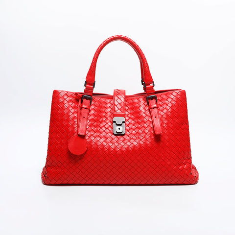 BOTTEGAVENETA INTRECCIATO Rome Medium Handbag Red WS14854