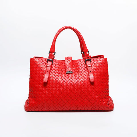 BOTTEGAVENETA INTRECCIATO Rome Medium Handbag Red WS14854