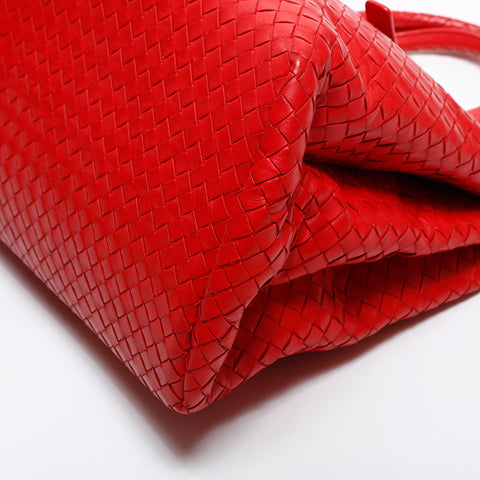 BOTTEGAVENETA INTRECCIATO Rome Medium Handbag Red WS14854